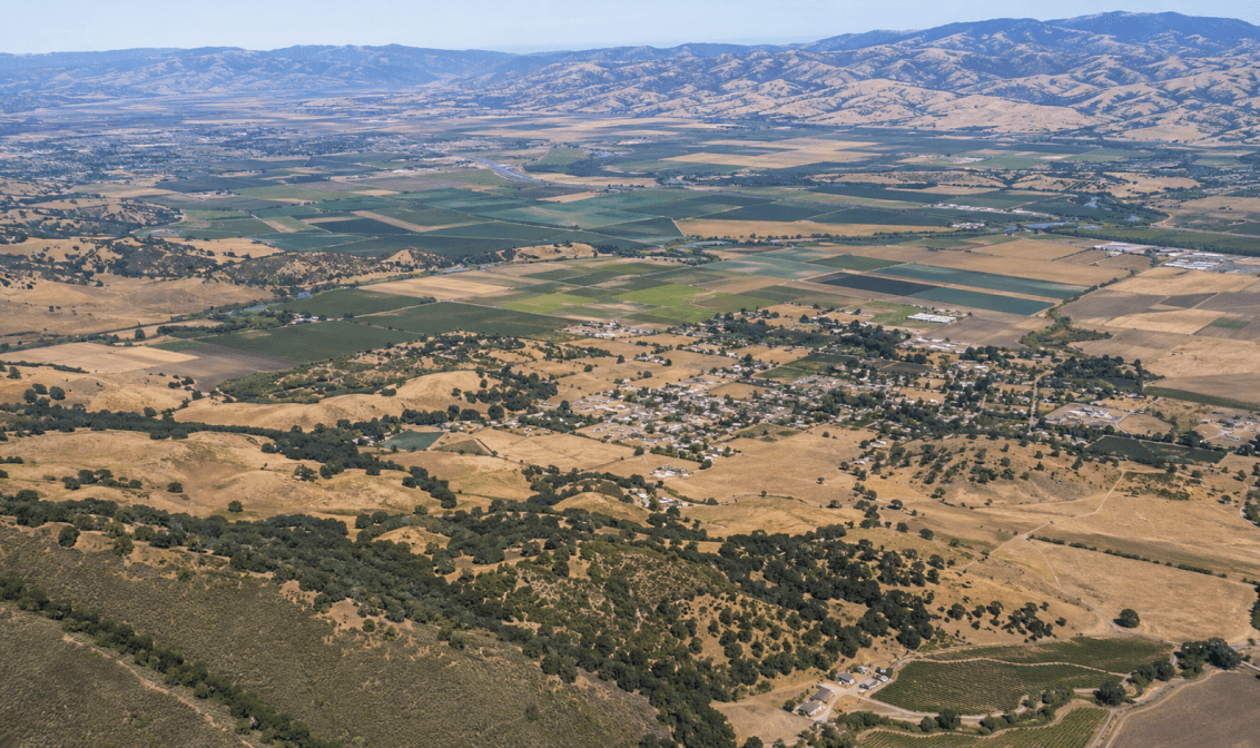 Aerial view of South Monterey County